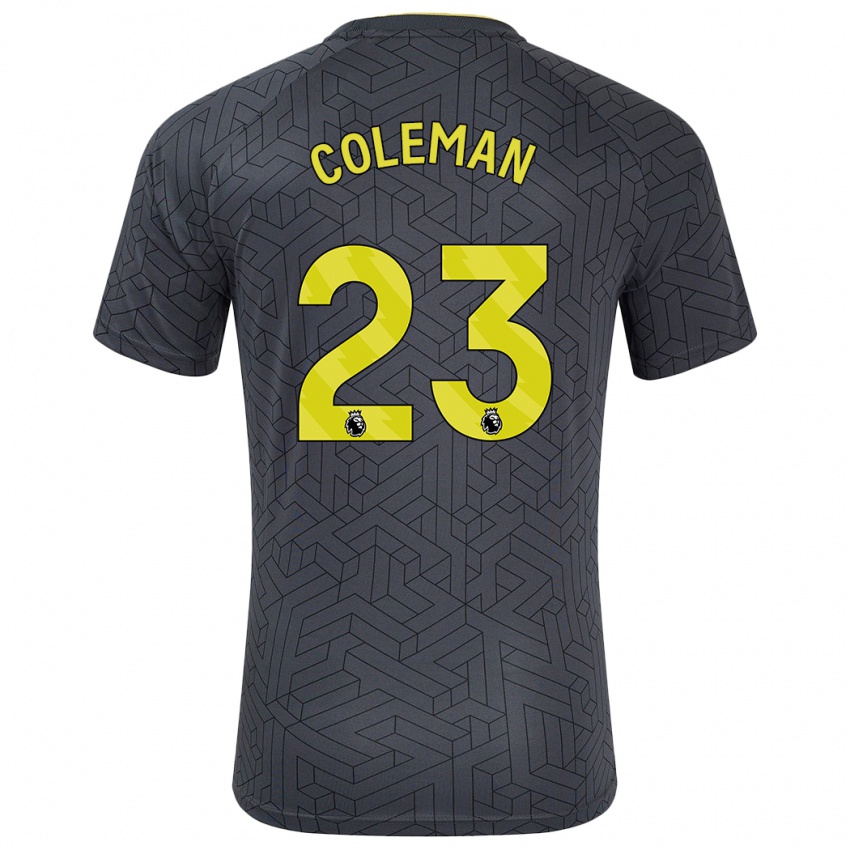 Niño Camiseta Seamus Coleman #23 Negro Amarillo 2ª Equipación 2024/25 La Camisa Perú