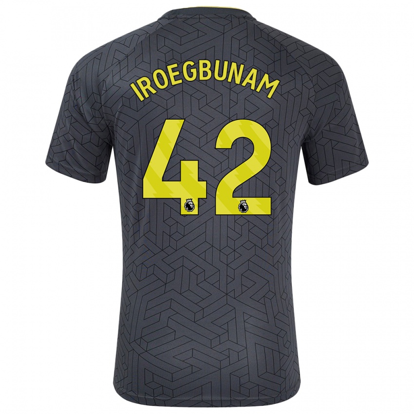 Niño Camiseta Tim Iroegbunam #42 Negro Amarillo 2ª Equipación 2024/25 La Camisa Perú