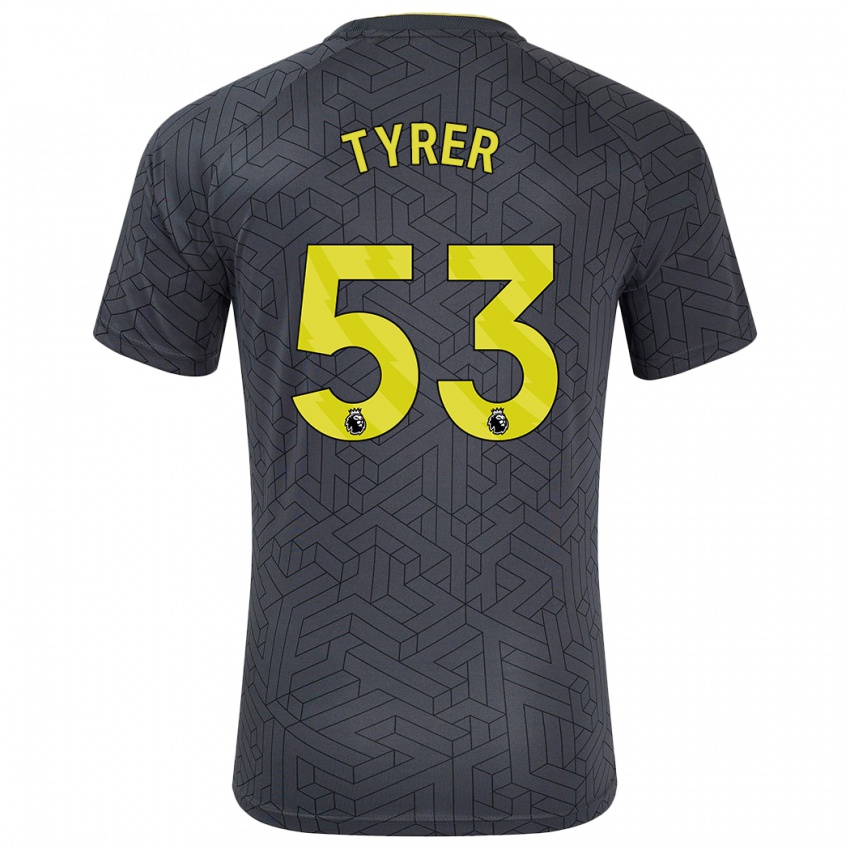 Niño Camiseta Harry Tyrer #53 Negro Amarillo 2ª Equipación 2024/25 La Camisa Perú