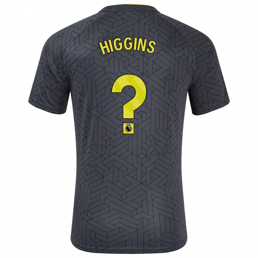 Niño Camiseta Liam Higgins #0 Negro Amarillo 2ª Equipación 2024/25 La Camisa Perú