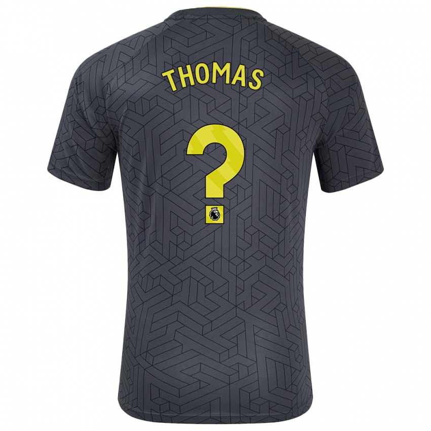 Niño Camiseta Aled Thomas #0 Negro Amarillo 2ª Equipación 2024/25 La Camisa Perú