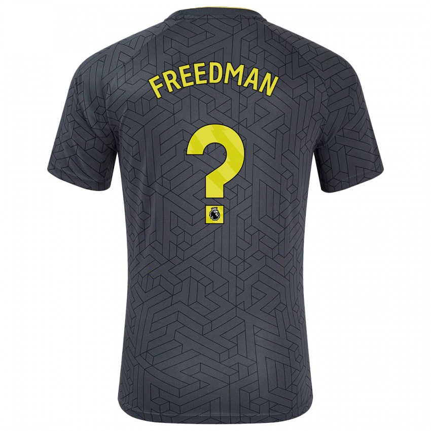 Niño Camiseta Freddie Freedman #0 Negro Amarillo 2ª Equipación 2024/25 La Camisa Perú