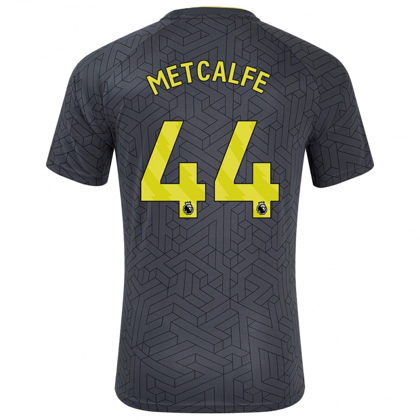 Niño Camiseta Jenson Metcalfe #44 Negro Amarillo 2ª Equipación 2024/25 La Camisa Perú