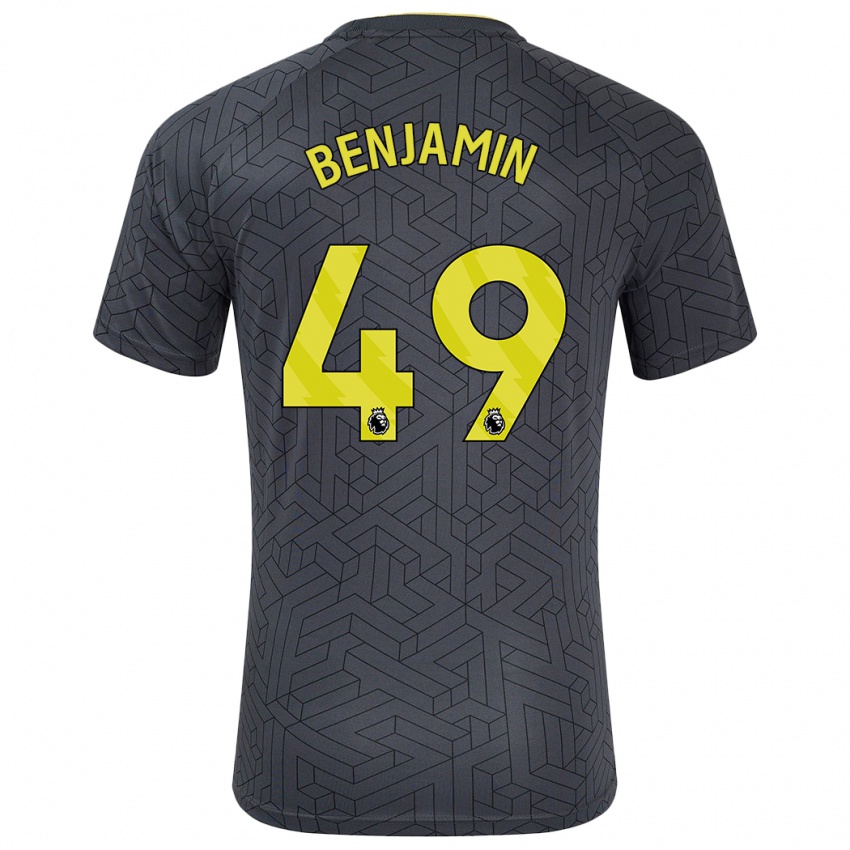 Niño Camiseta Omari Benjamin #49 Negro Amarillo 2ª Equipación 2024/25 La Camisa Perú