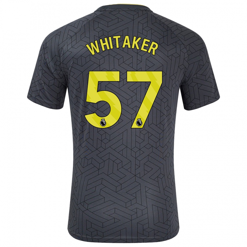 Niño Camiseta Charlie Whitaker #57 Negro Amarillo 2ª Equipación 2024/25 La Camisa Perú