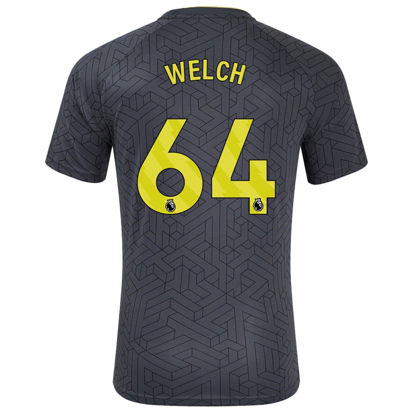 Niño Camiseta Reece Welch #64 Negro Amarillo 2ª Equipación 2024/25 La Camisa Perú