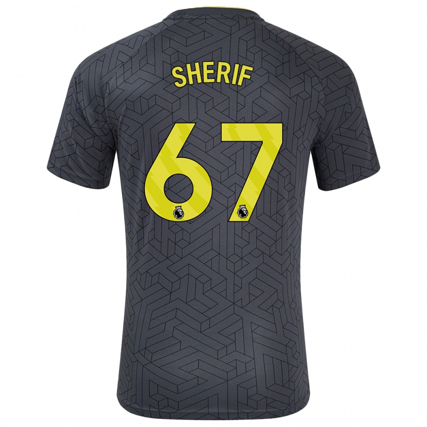 Niño Camiseta Martin Sherif #67 Negro Amarillo 2ª Equipación 2024/25 La Camisa Perú