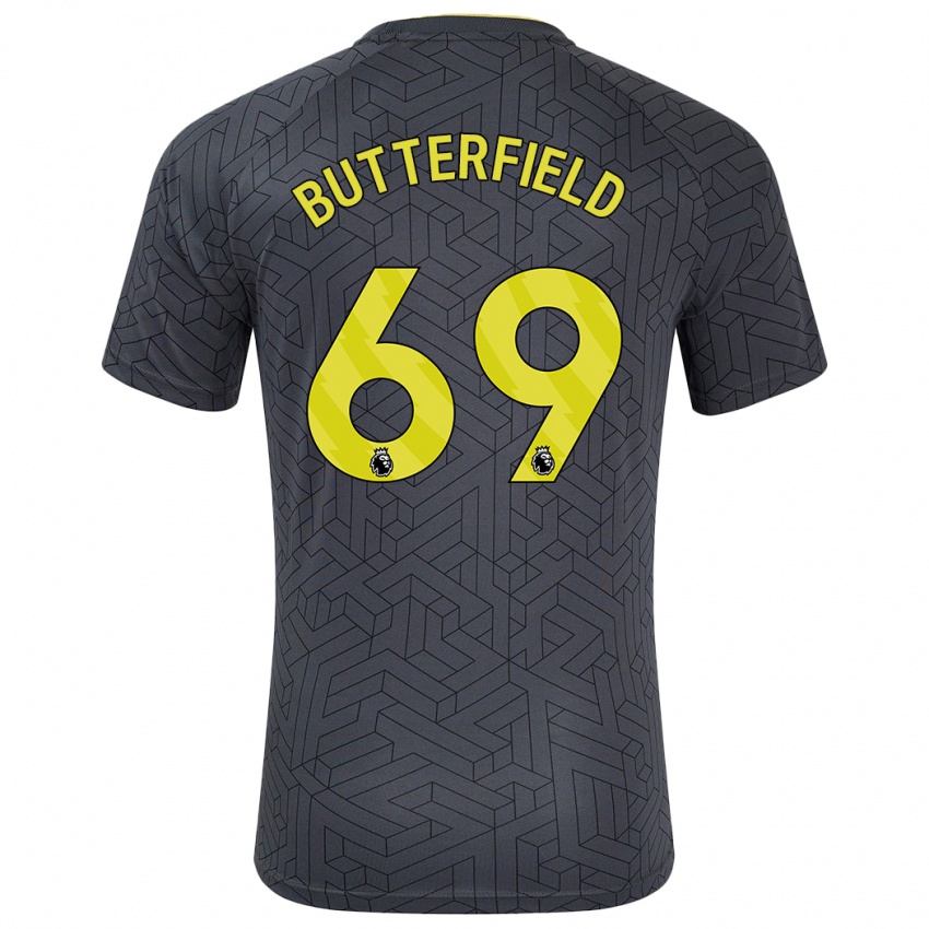 Niño Camiseta Luke Butterfield #69 Negro Amarillo 2ª Equipación 2024/25 La Camisa Perú