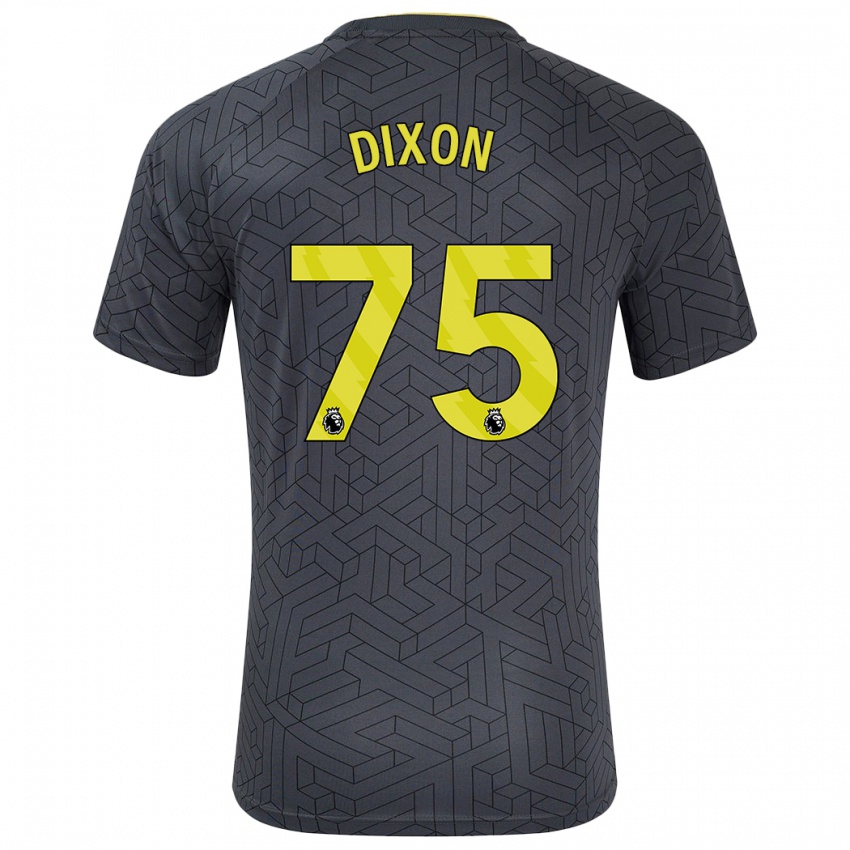 Niño Camiseta Roman Dixon #75 Negro Amarillo 2ª Equipación 2024/25 La Camisa Perú