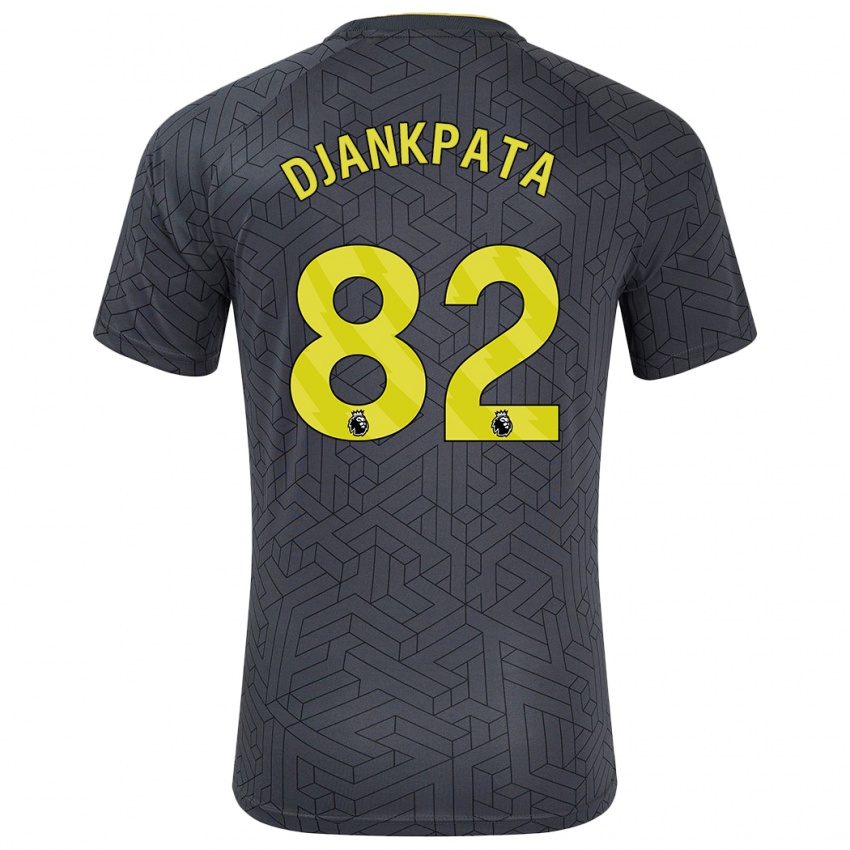 Niño Camiseta Halid Djankpata #82 Negro Amarillo 2ª Equipación 2024/25 La Camisa Perú