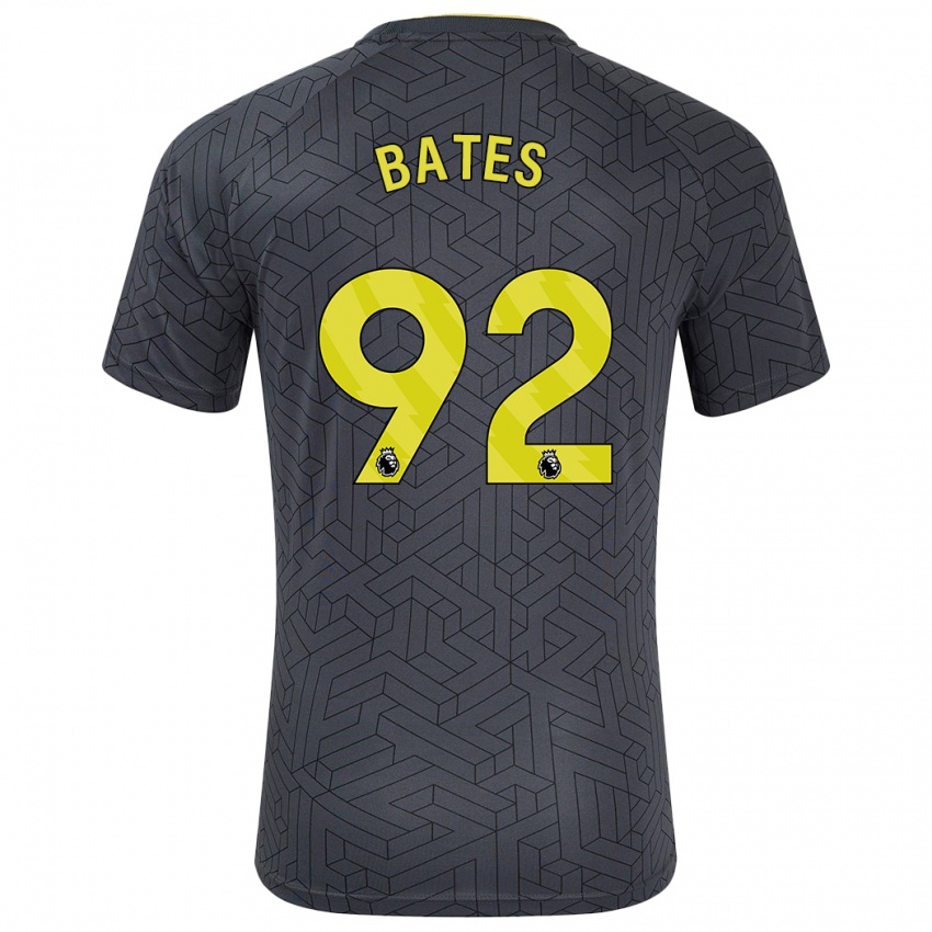 Niño Camiseta Callum Bates #92 Negro Amarillo 2ª Equipación 2024/25 La Camisa Perú