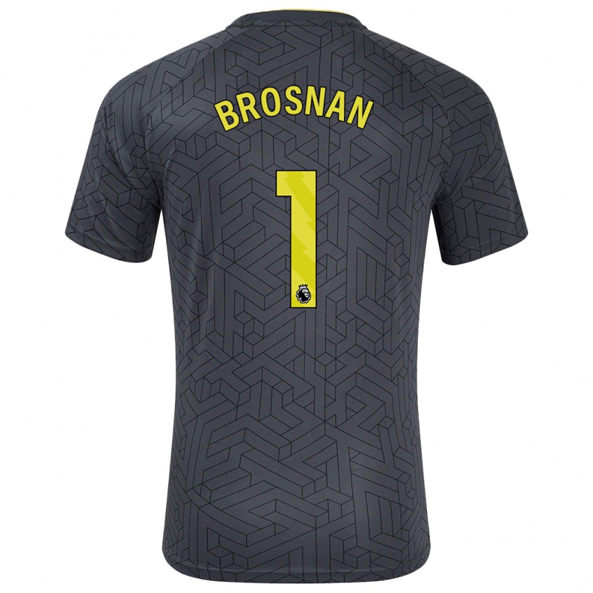 Niño Camiseta Courtney Brosnan #1 Negro Amarillo 2ª Equipación 2024/25 La Camisa Perú