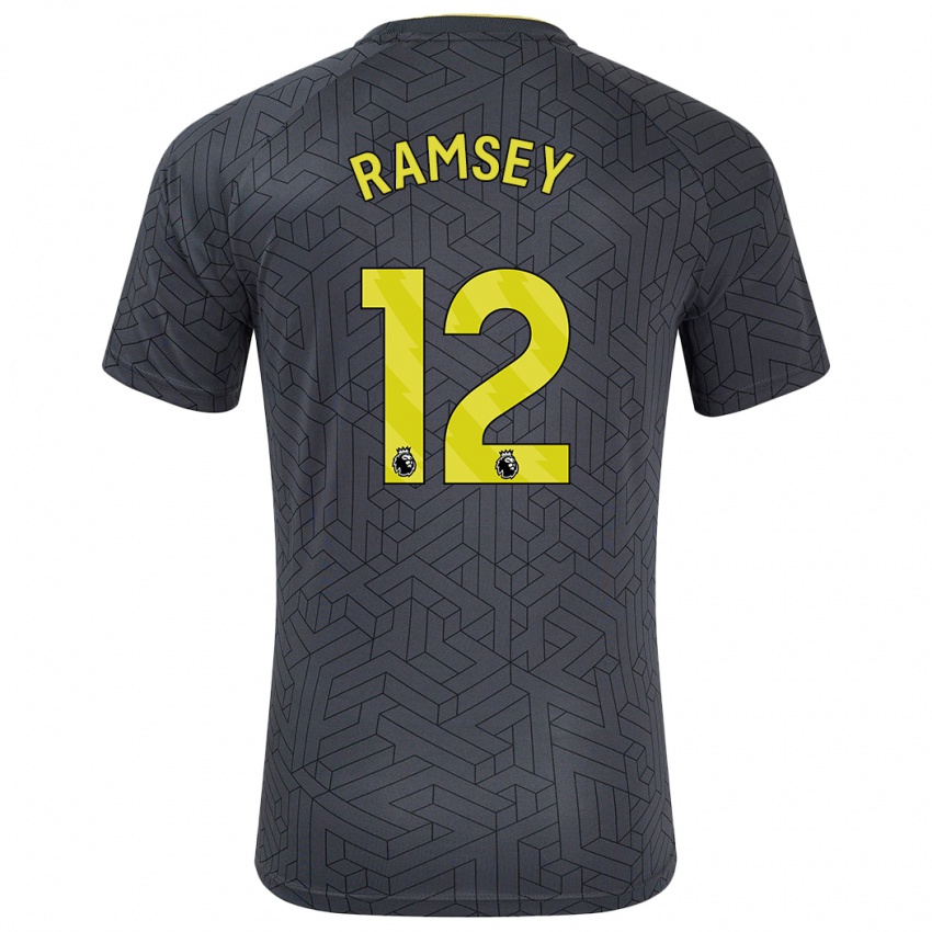 Niño Camiseta Emily Ramsey #12 Negro Amarillo 2ª Equipación 2024/25 La Camisa Perú