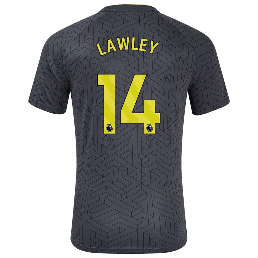 Niño Camiseta Melissa Lawley #14 Negro Amarillo 2ª Equipación 2024/25 La Camisa Perú