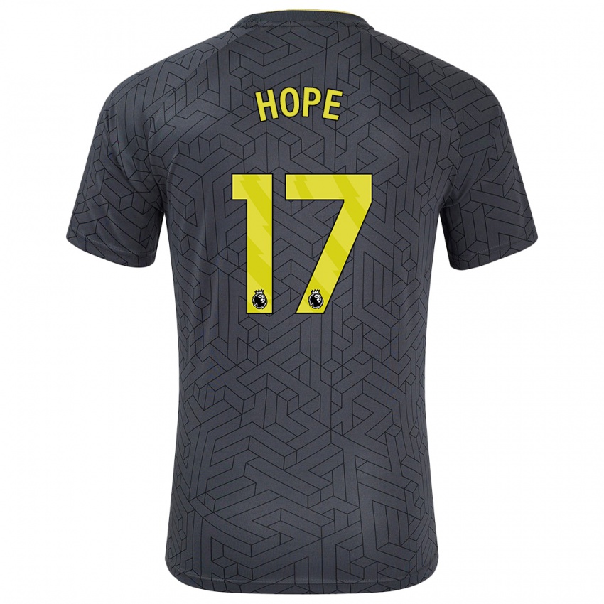 Niño Camiseta Lucy Hope #17 Negro Amarillo 2ª Equipación 2024/25 La Camisa Perú