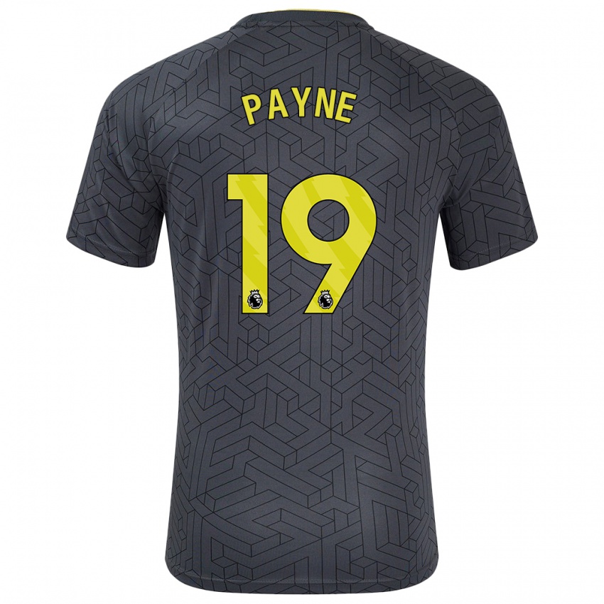 Niño Camiseta Heather Payne #19 Negro Amarillo 2ª Equipación 2024/25 La Camisa Perú