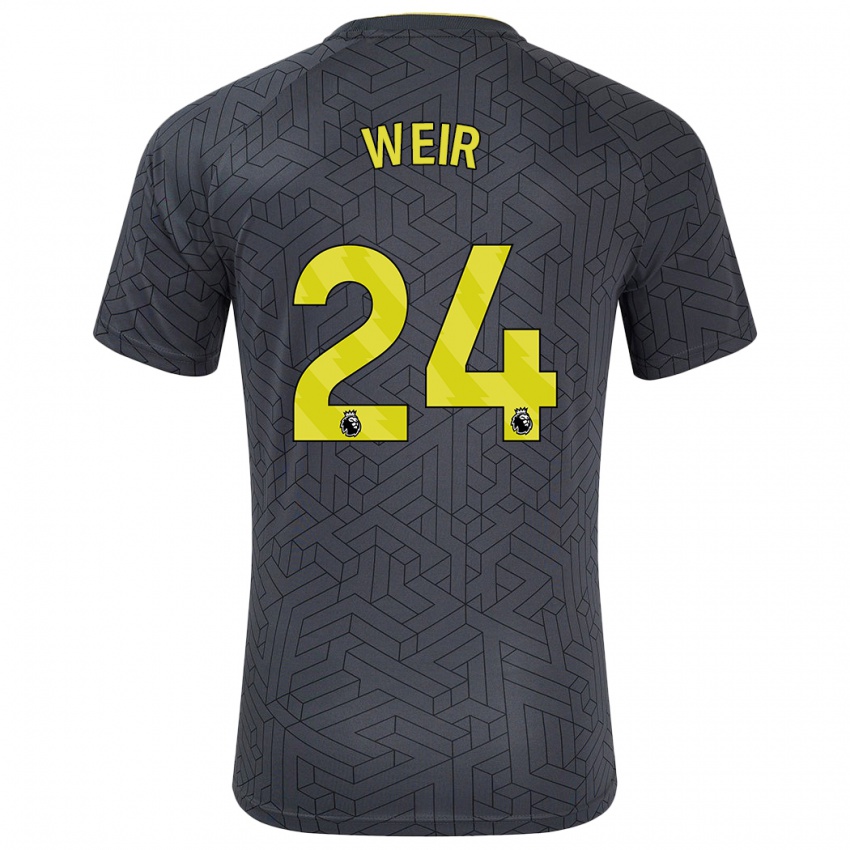 Niño Camiseta Kenzie Weir #24 Negro Amarillo 2ª Equipación 2024/25 La Camisa Perú