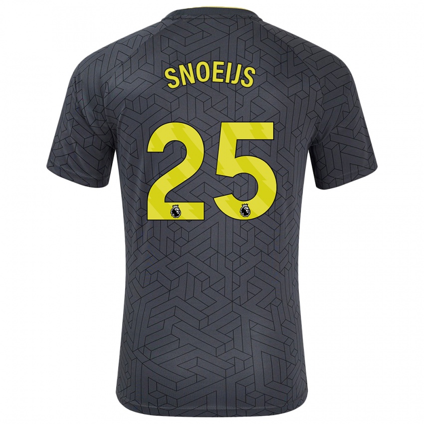 Niño Camiseta Katja Snoeijs #25 Negro Amarillo 2ª Equipación 2024/25 La Camisa Perú