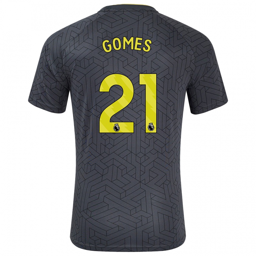 Niño Camiseta André Gomes #21 Negro Amarillo 2ª Equipación 2024/25 La Camisa Perú