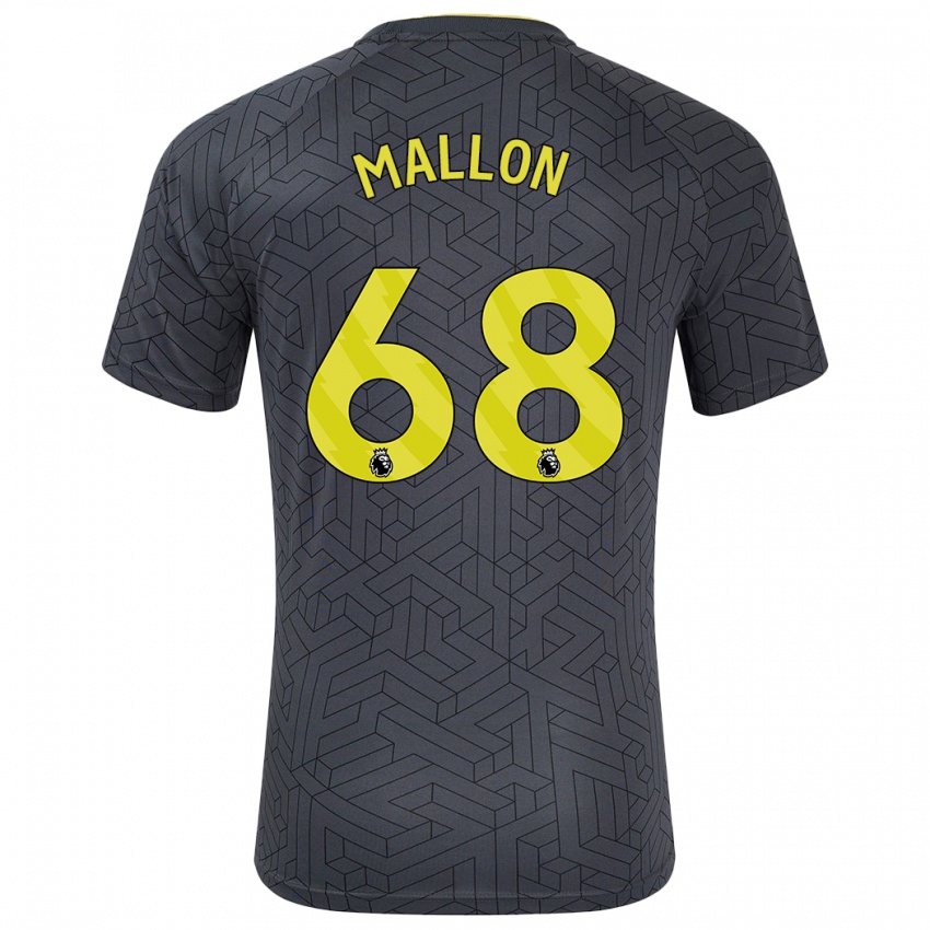 Niño Camiseta Mathew Mallon #68 Negro Amarillo 2ª Equipación 2024/25 La Camisa Perú