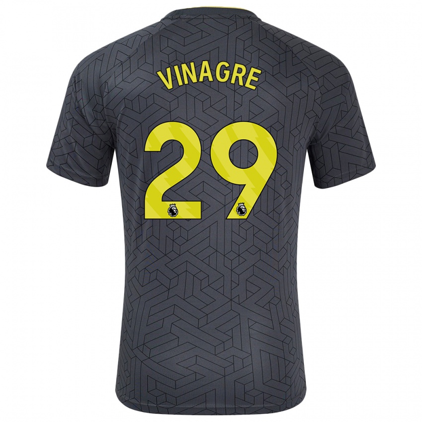 Niño Camiseta Ruben Vinagre #29 Negro Amarillo 2ª Equipación 2024/25 La Camisa Perú