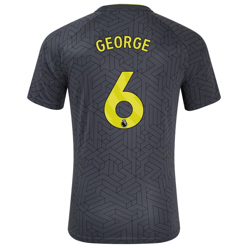 Niño Camiseta Gabrielle George #6 Negro Amarillo 2ª Equipación 2024/25 La Camisa Perú