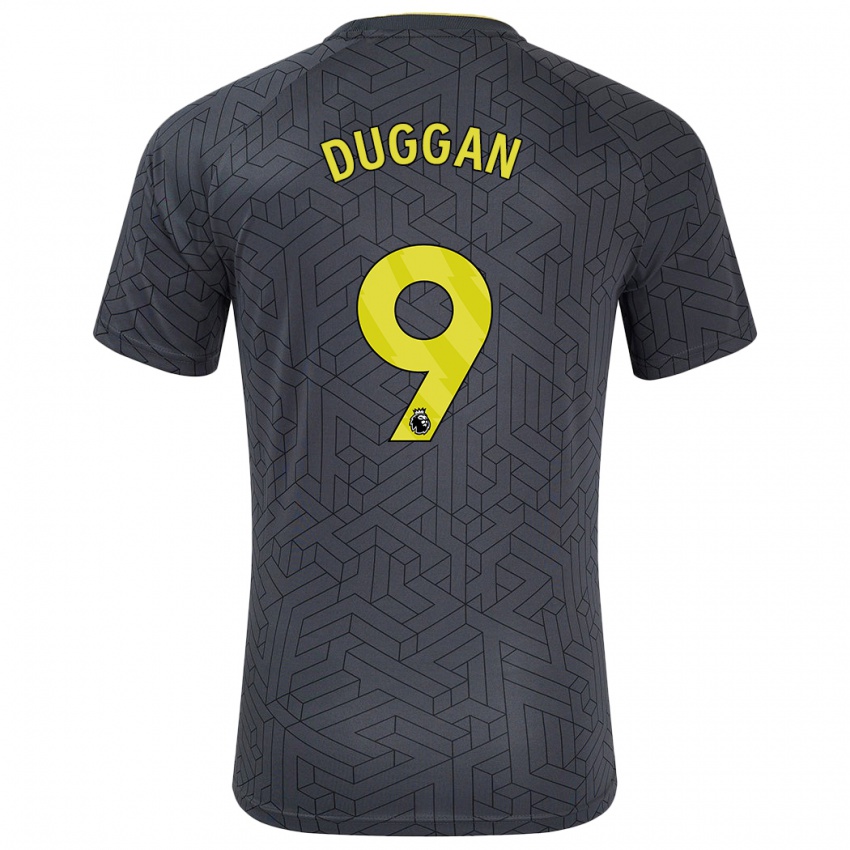 Niño Camiseta Toni Duggan #9 Negro Amarillo 2ª Equipación 2024/25 La Camisa Perú