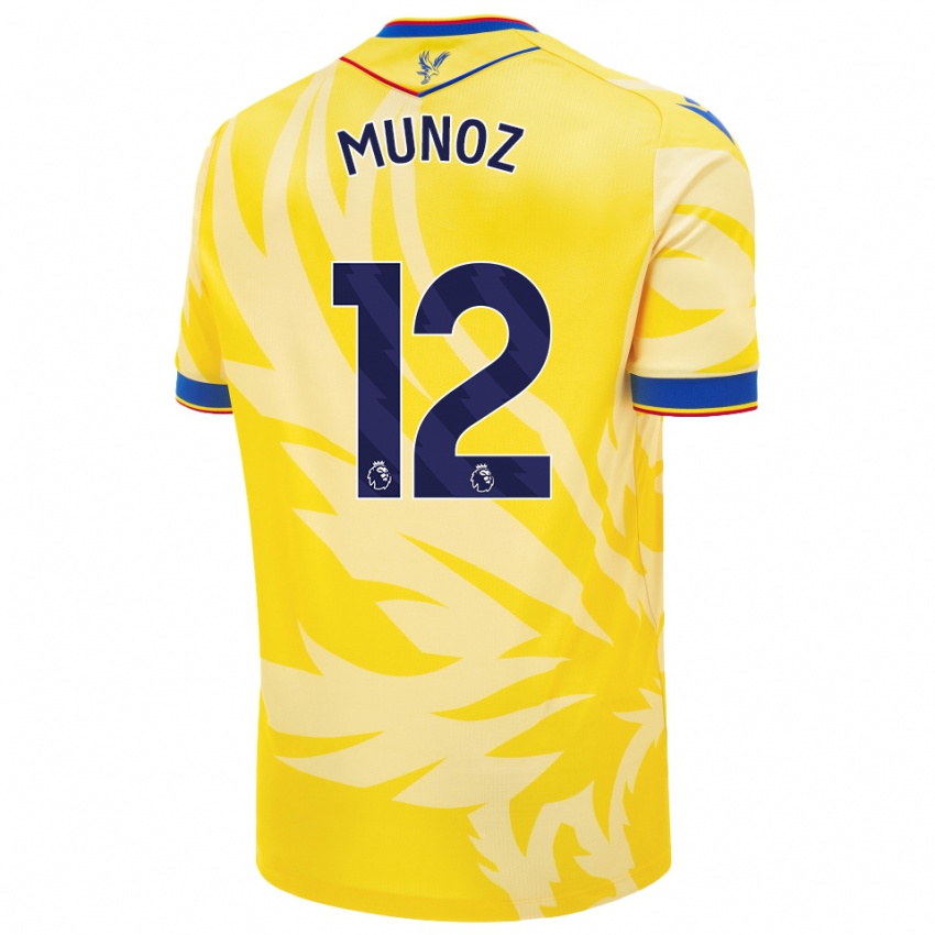 Niño Camiseta Daniel Muñoz #12 Amarillo 2ª Equipación 2024/25 La Camisa Perú