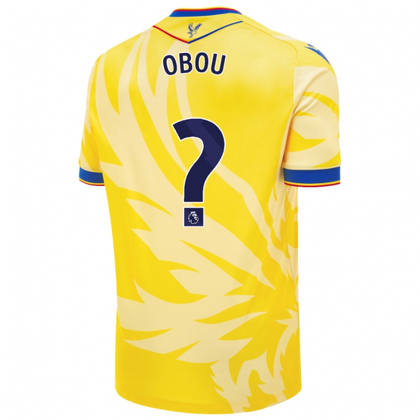 Niño Camiseta David Obou #0 Amarillo 2ª Equipación 2024/25 La Camisa Perú