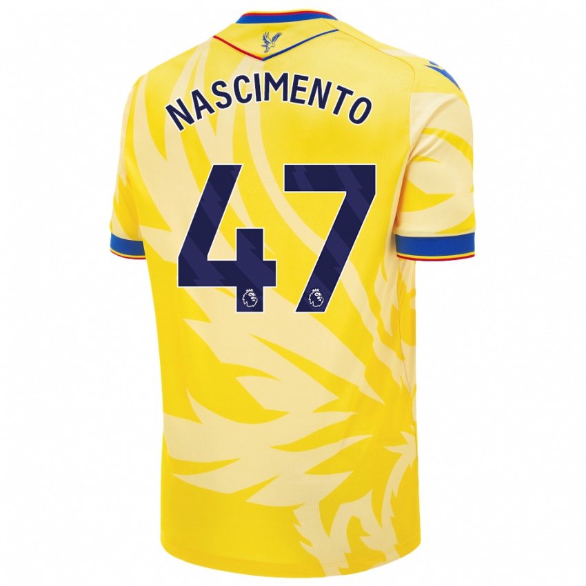 Niño Camiseta Adler Nascimento #47 Amarillo 2ª Equipación 2024/25 La Camisa Perú