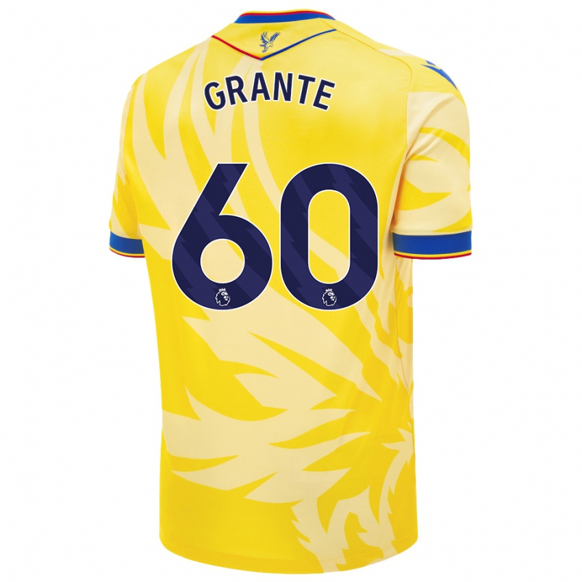 Niño Camiseta Jake Grante #60 Amarillo 2ª Equipación 2024/25 La Camisa Perú