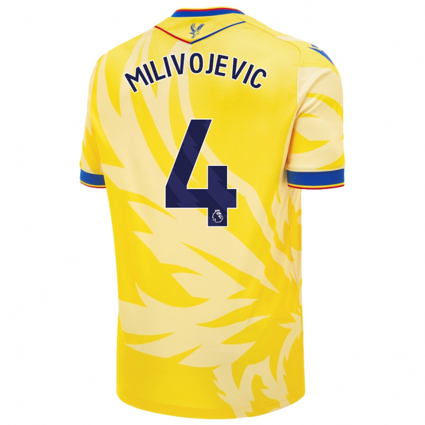 Niño Camiseta Luka Milivojevic #4 Amarillo 2ª Equipación 2024/25 La Camisa Perú