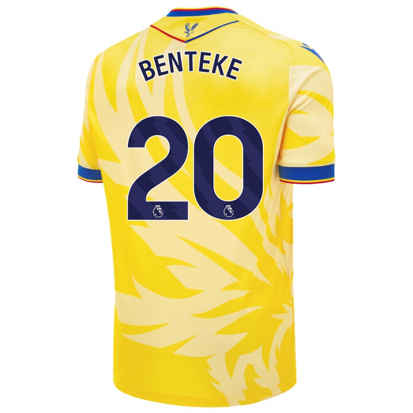 Niño Camiseta Christian Benteke #20 Amarillo 2ª Equipación 2024/25 La Camisa Perú