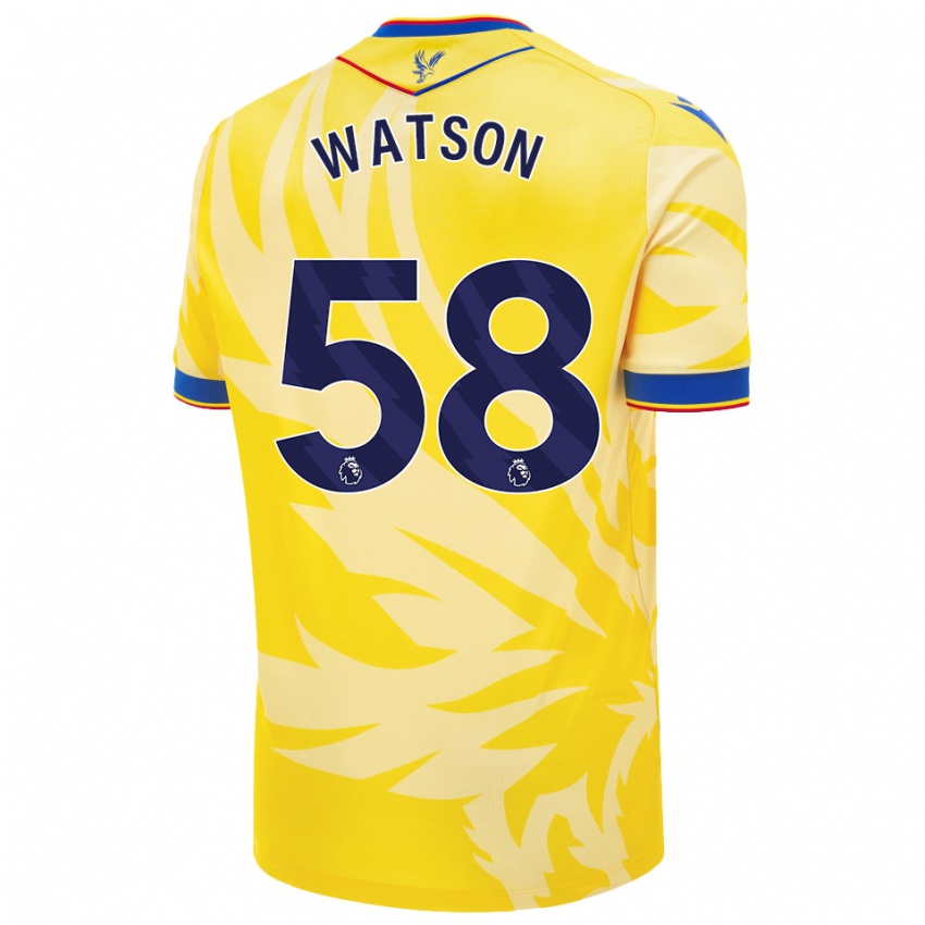 Niño Camiseta Noah Watson #58 Amarillo 2ª Equipación 2024/25 La Camisa Perú