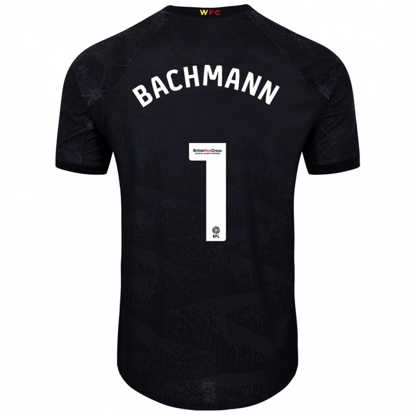 Niño Camiseta Daniel Bachmann #1 Negro Blanco 2ª Equipación 2024/25 La Camisa Perú