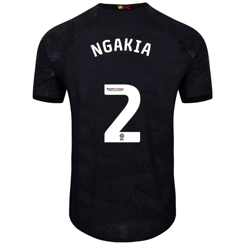 Niño Camiseta Jeremy Ngakia #2 Negro Blanco 2ª Equipación 2024/25 La Camisa Perú