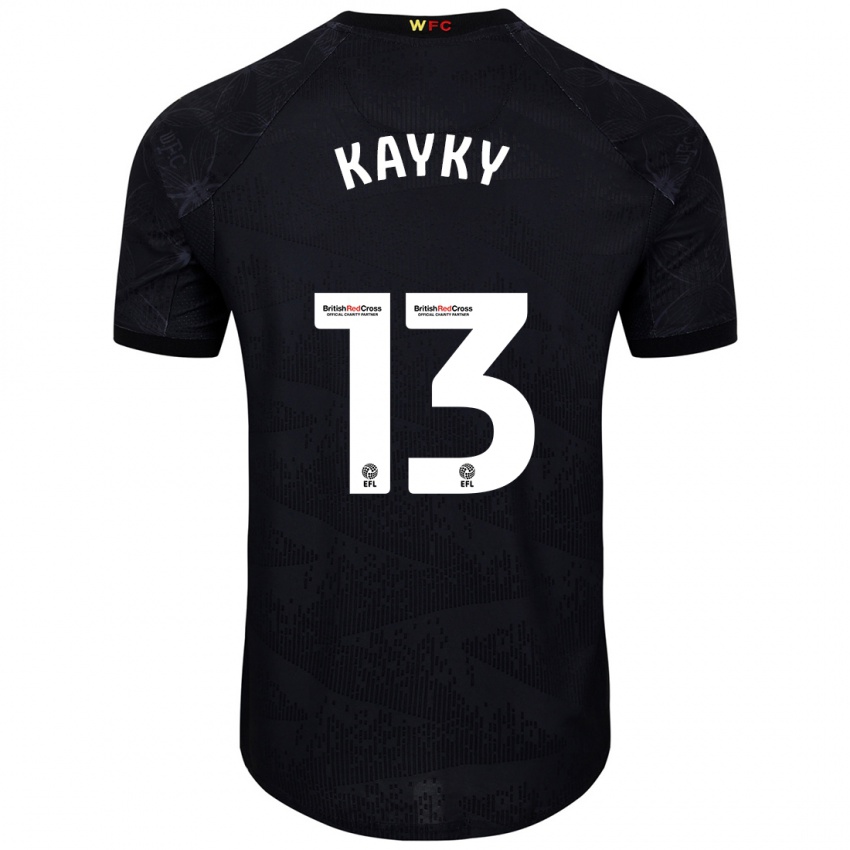 Niño Camiseta Kayky Almeida #13 Negro Blanco 2ª Equipación 2024/25 La Camisa Perú