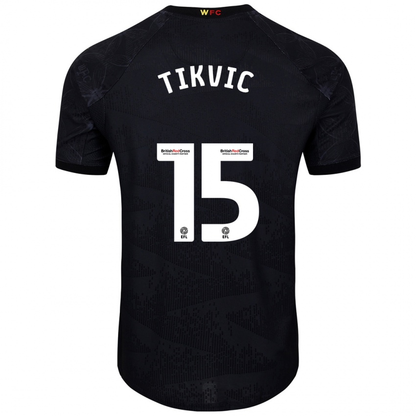 Niño Camiseta Antonio Tikvic #15 Negro Blanco 2ª Equipación 2024/25 La Camisa Perú