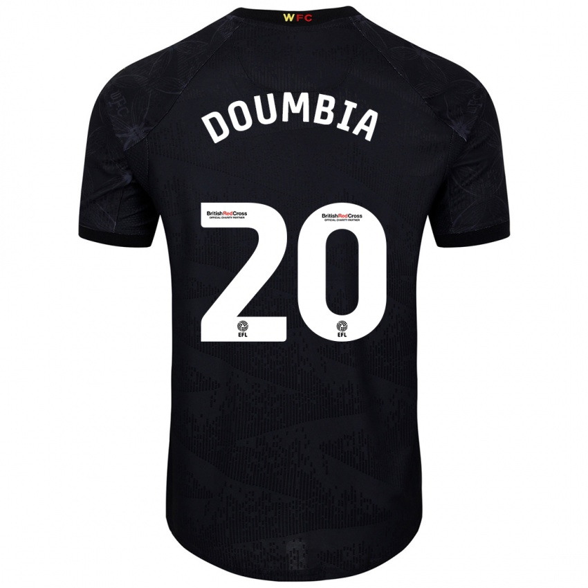 Niño Camiseta Mamadou Doumbia #20 Negro Blanco 2ª Equipación 2024/25 La Camisa Perú