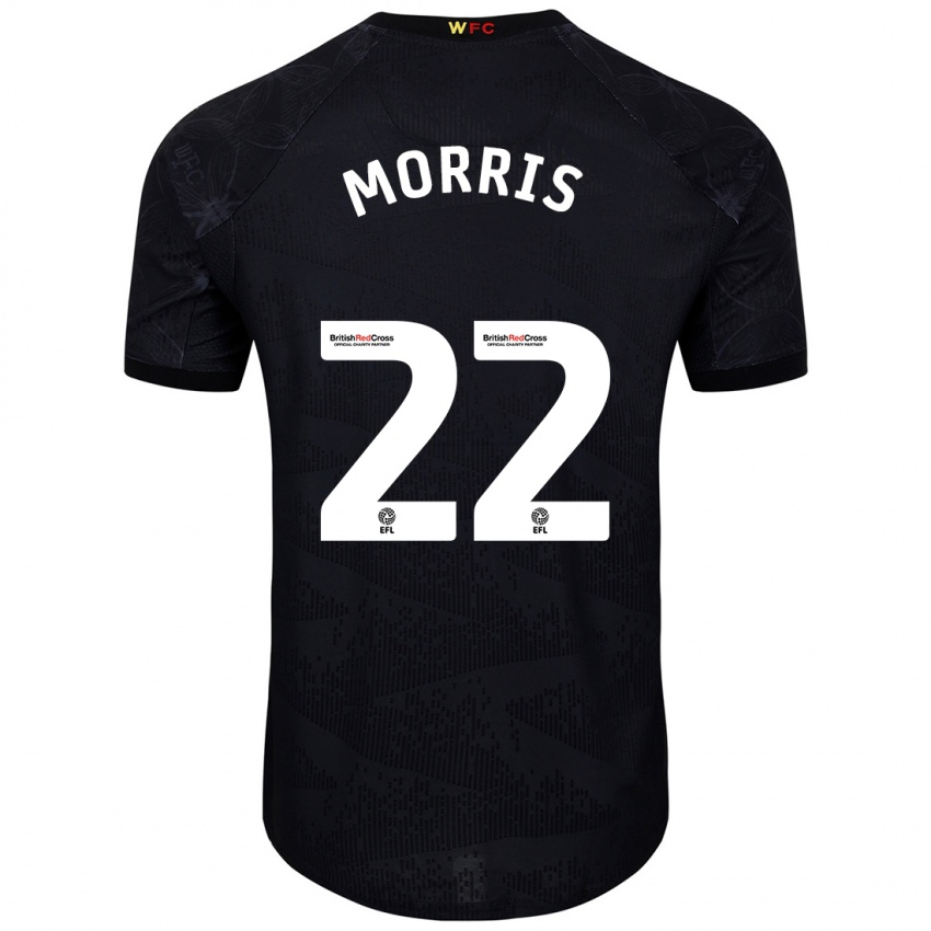 Niño Camiseta James Morris #22 Negro Blanco 2ª Equipación 2024/25 La Camisa Perú