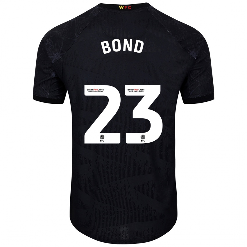 Niño Camiseta Jonathan Bond #23 Negro Blanco 2ª Equipación 2024/25 La Camisa Perú