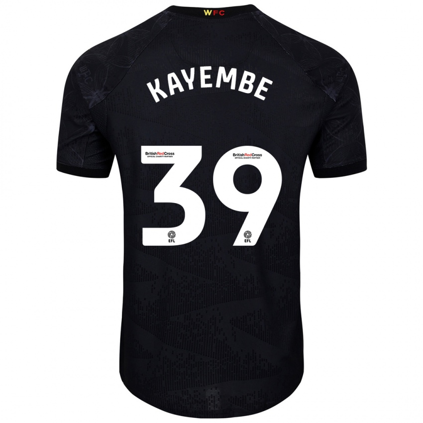 Niño Camiseta Edo Kayembe #39 Negro Blanco 2ª Equipación 2024/25 La Camisa Perú