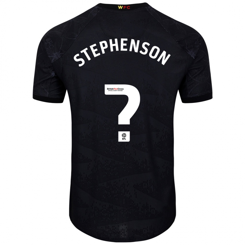 Niño Camiseta Ollie Stephenson #0 Negro Blanco 2ª Equipación 2024/25 La Camisa Perú