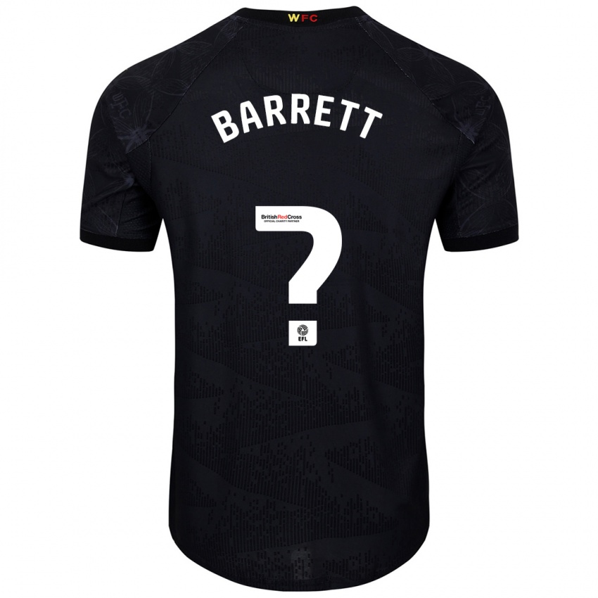 Niño Camiseta Hayden Barrett #0 Negro Blanco 2ª Equipación 2024/25 La Camisa Perú