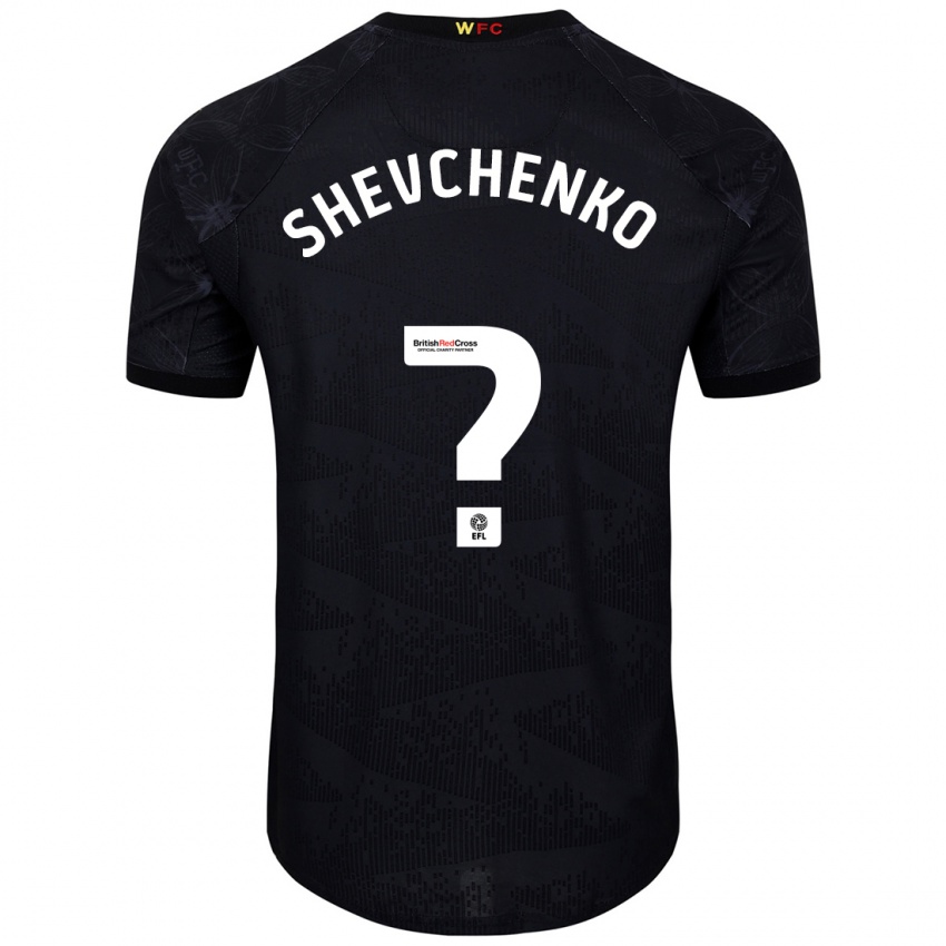 Niño Camiseta Kristian Shevchenko #0 Negro Blanco 2ª Equipación 2024/25 La Camisa Perú