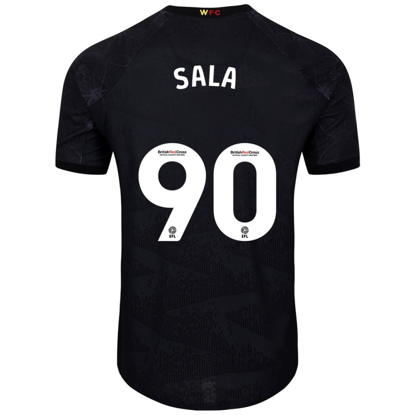 Niño Camiseta Joel Sala #90 Negro Blanco 2ª Equipación 2024/25 La Camisa Perú