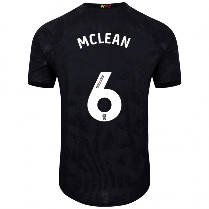 Niño Camiseta Sophie Mclean #6 Negro Blanco 2ª Equipación 2024/25 La Camisa Perú