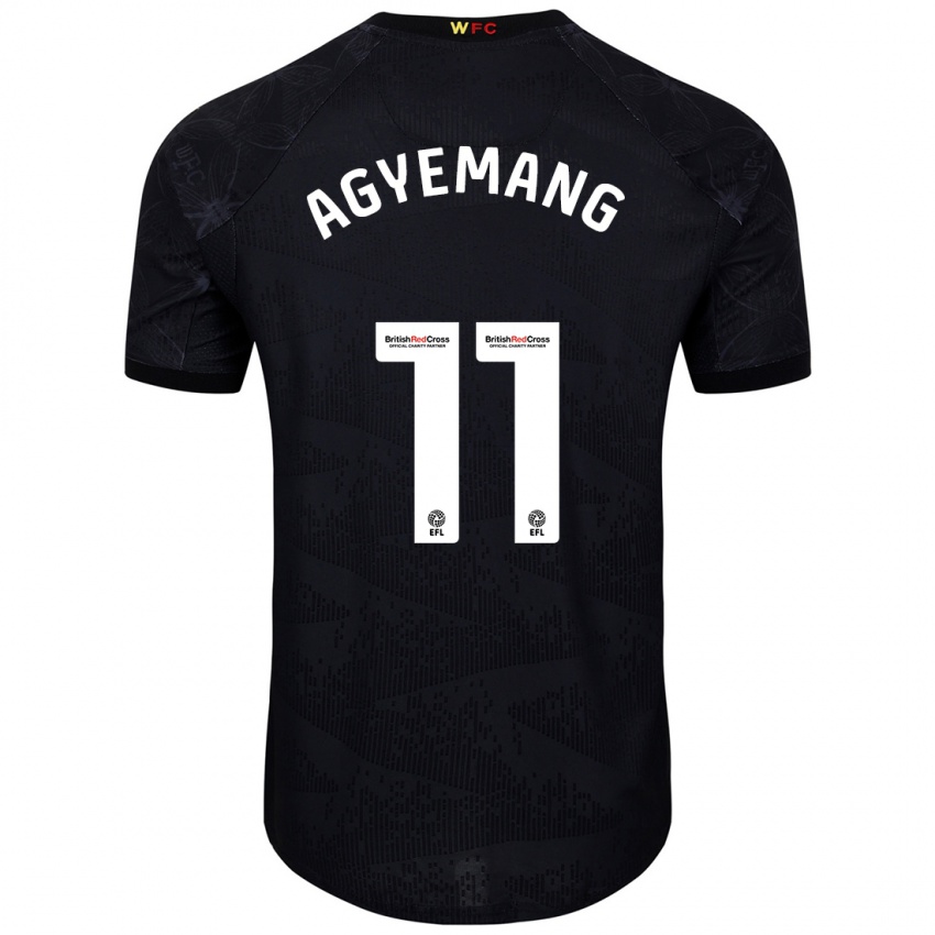 Niño Camiseta Michelle Agyemang #11 Negro Blanco 2ª Equipación 2024/25 La Camisa Perú