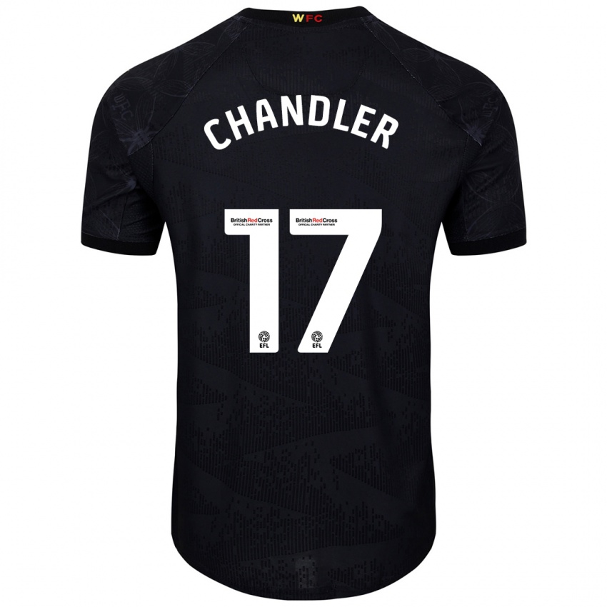 Niño Camiseta Megan Chandler #17 Negro Blanco 2ª Equipación 2024/25 La Camisa Perú