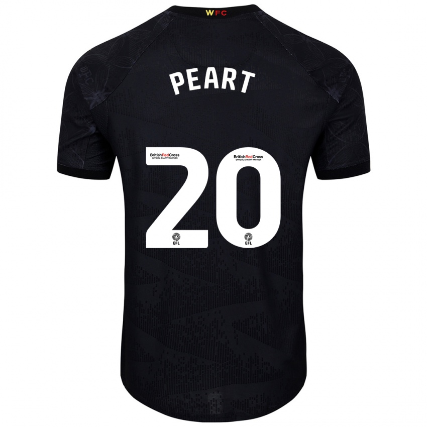 Niño Camiseta Kalani Peart #20 Negro Blanco 2ª Equipación 2024/25 La Camisa Perú